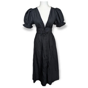 HILL HOUSE Sabrina Nap Dress Black Dot | NWT